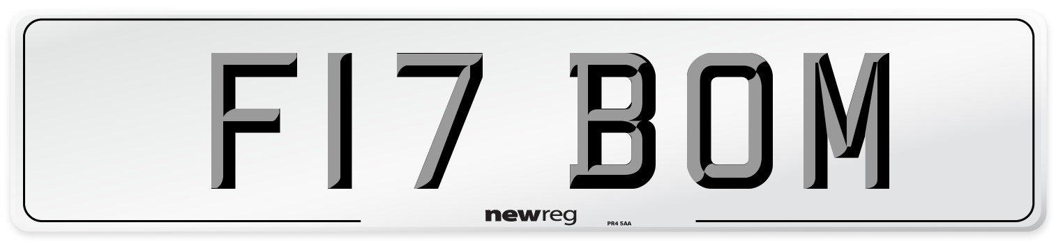F17 BOM Number Plate from New Reg